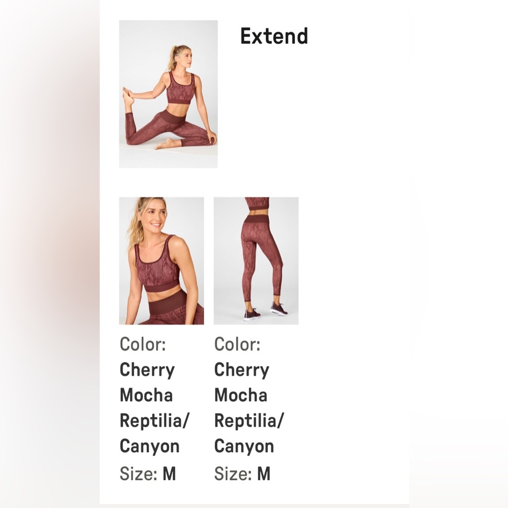 Fabletics Brown Snake Print Seamless Activewear Set